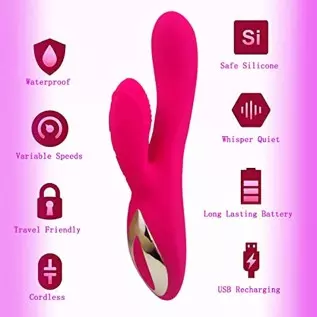 Leseox Clitoris Rabbit Vibrator, Dual Motors with 10 Vibration Modes, Waterproof and Rechargeable Dildo Massager for Clitoral G- Leseox Clitoris Rabbit Vibrator, Dual Motors with 10 Vibration Modes, Waterproof and Rechargeable Dildo Massager for Clitoral G-