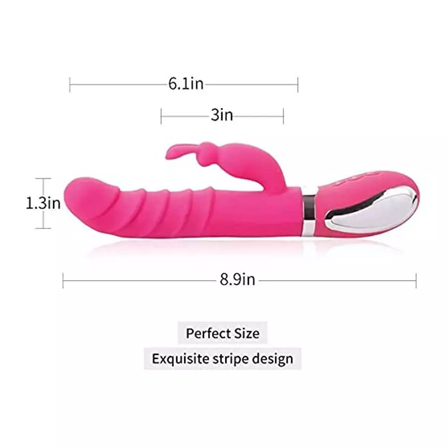 Thrusting Dildo Rabbit Vibrator for Women - Clitoris G spot Stimulation,Waterproof Dildo Vibrator with 7 Powerful Vibrations Rec