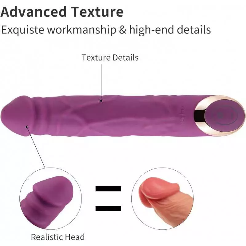 Eupher 8.5 Inch Rechargeable G Spot Dildo Vibrator,Realistic Dildo Vibrating Machine with 10 Vibrations,Quiet & Bendable Vaginal