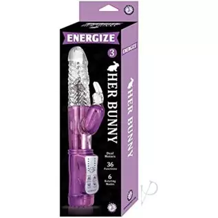 Energize Her Bunny 3 Energize Dual Motors 36 Function 6 Rotation Modes Waterproof Purple