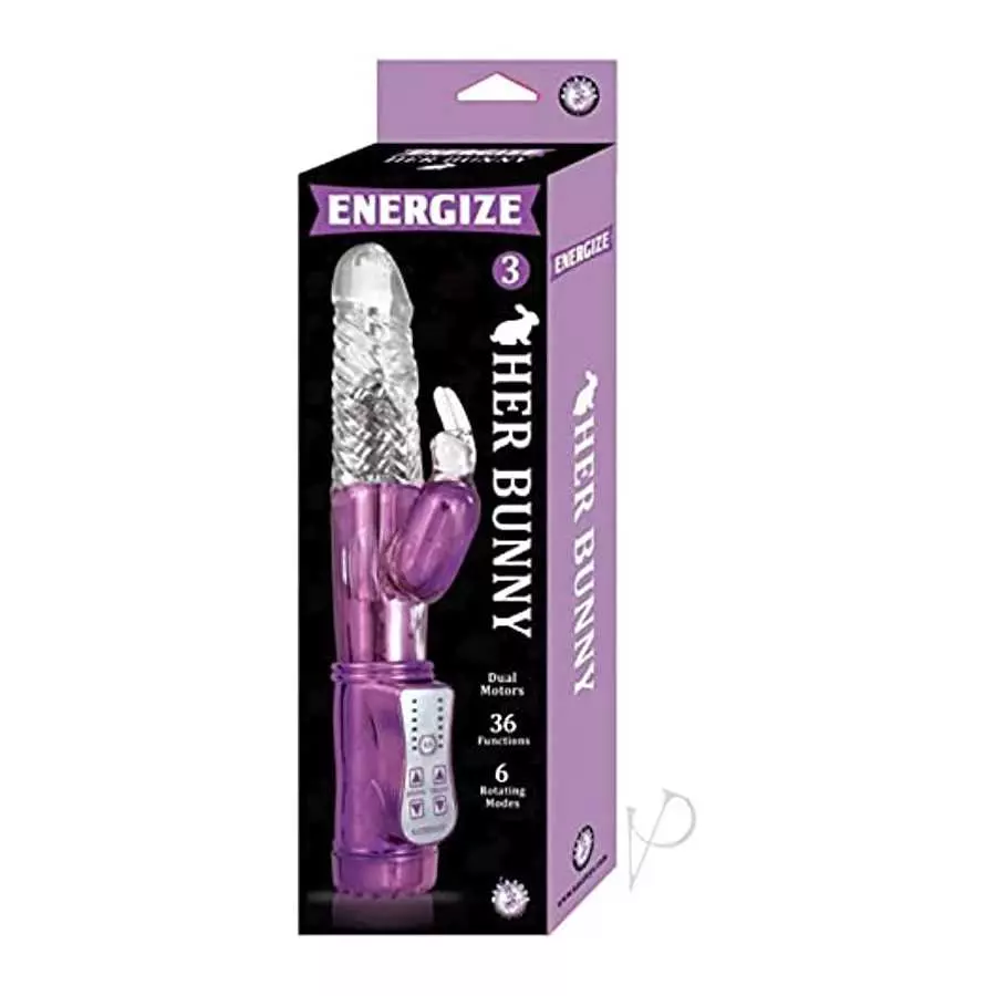 Energize Her Bunny 3 Energize Dual Motors 36 Function 6 Rotation Modes Waterproof Purple Energize Her Bunny 3 Energize Dual Motors 36 Function 6 Rotation Modes Waterproof Purple
