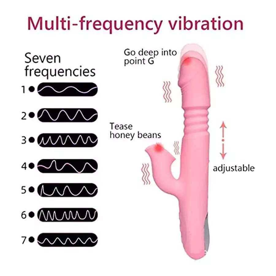 Rabbit Vibrator with Heating Function, Sex Toys for Clitoris Stimulation,Waterproof Dildo Vibrator with 9 Vibrations Dual Motor 