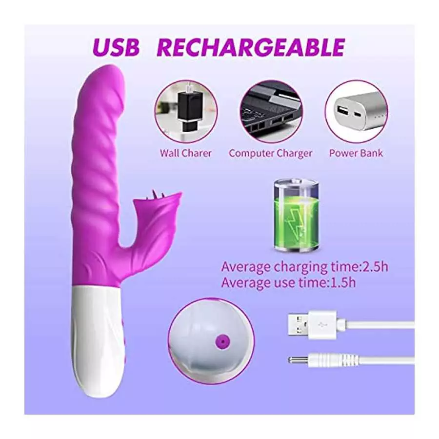 ISEYMI G Spot Rabbit Vibrator for Women Bunny Ears Clitoris G-spot Stimulation, Waterproof Dildo with 7 Powerful Vibrations Rech