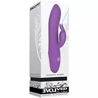 Evolved Novelties Rechargeable 10 Function Silicone Romantic Powerful Rabbit Vibrator, Purple