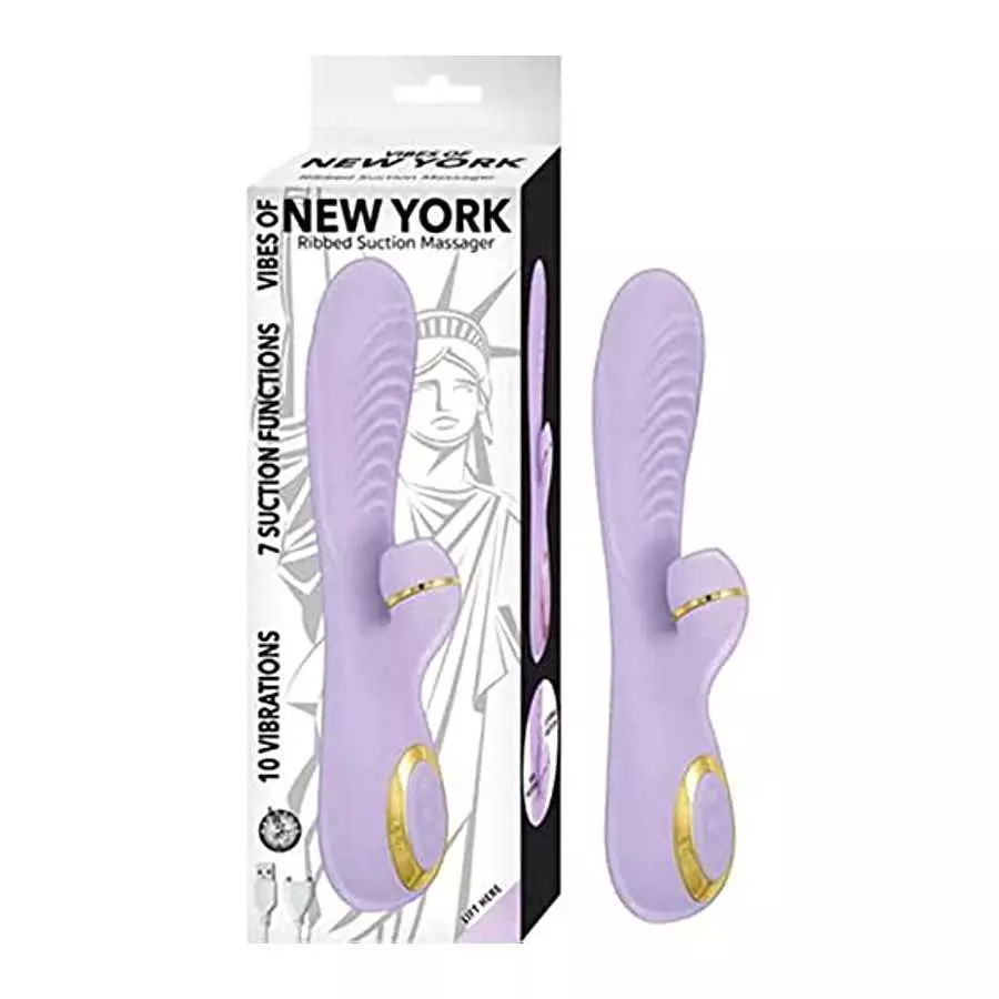 Vibes of New York Ribbed Suction Massager Lavender