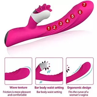 Rabbit Vibrator, Waterproof Dildo Vibrator with 9 G Spot Powerful Vibrations Modes, 6 Clitorals Licking Modes, Adult Sex Toy for Rabbit Vibrator, Waterproof Dildo Vibrator with 9 G Spot Powerful Vibrations Modes, 6 Clitorals Licking Modes, Adult Sex Toy for