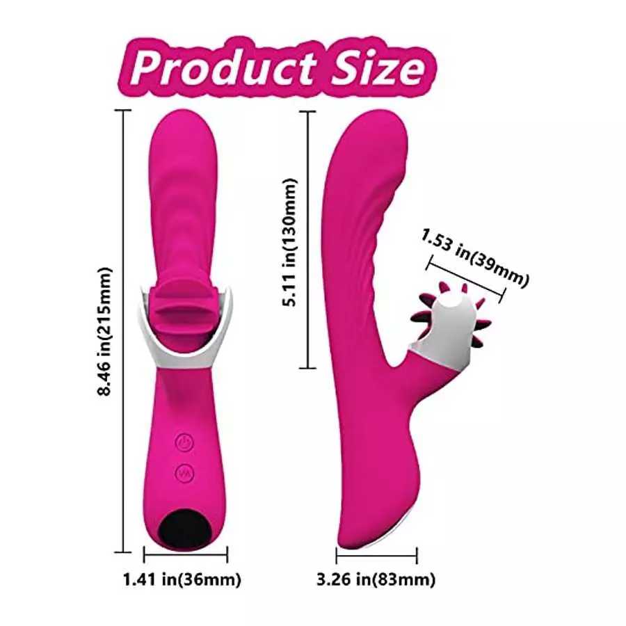 Rabbit Vibrator, Waterproof Dildo Vibrator with 9 G Spot Powerful Vibrations Modes, 6 Clitorals Licking Modes, Adult Sex Toy for