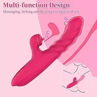 Grilent Clitoral Licking G-spot Thrusting Rabbit Vibrator, 9.4 Inch Realistic Jelly Wolf Dildo