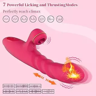 Grilent Clitoral Licking G-spot Thrusting Rabbit Vibrator, 9.4 Inch Realistic Jelly Wolf Dildo