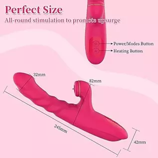 Grilent Clitoral Licking G-spot Thrusting Rabbit Vibrator, 9.4 Inch Realistic Jelly Wolf Dildo