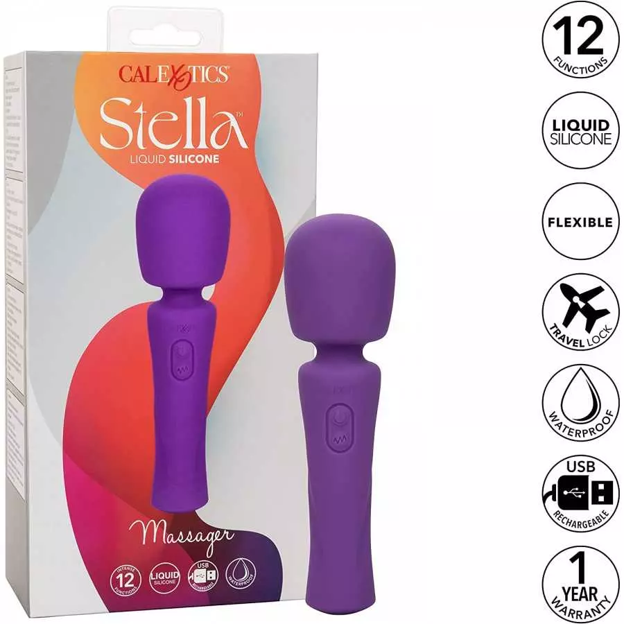 CalExotics Stella™ Liquid Silicone Dual Teaser – Premium Rechargeable Rabbit Massager Vibrator – Sex Toy for Women - Orange