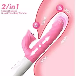 G Spot Rabbit Vibrator for Women Bunny Ears for Clitoris G-spot Stimulation,Waterproof Dildo Vibrator with 7 Powerful Vibrations