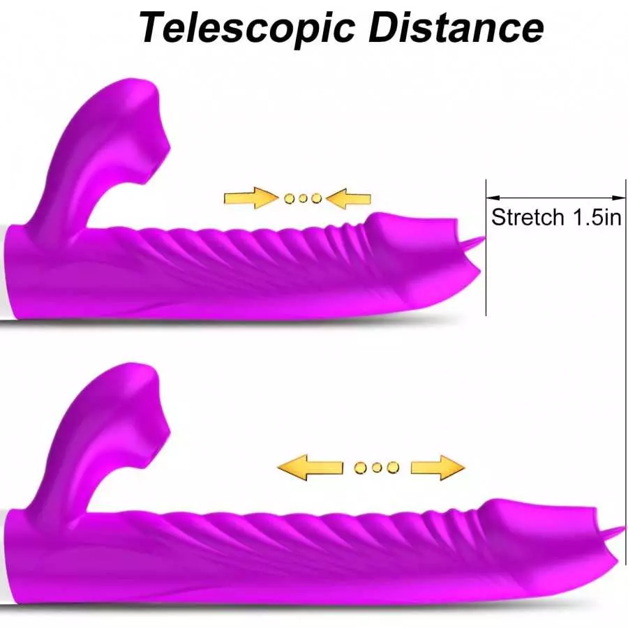 MzLaly Thrusting Dildo Rabbit Vibrator for Women, Vibrator Adult Sensory Toys G Spot Sex Toy with 3 Telescopic&10 Vibration Mode