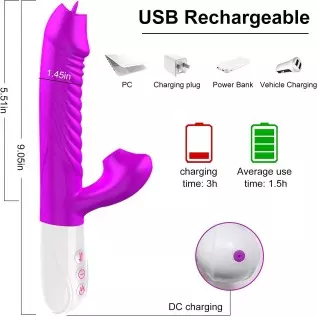 MzLaly Thrusting Dildo Rabbit Vibrator for Women, Vibrator Adult Sensory Toys G Spot Sex Toy with 3 Telescopic&10 Vibration Mode MzLaly Thrusting Dildo Rabbit Vibrator for Women, Vibrator Adult Sensory Toys G Spot Sex Toy with 3 Telescopic&10 Vibration Mode