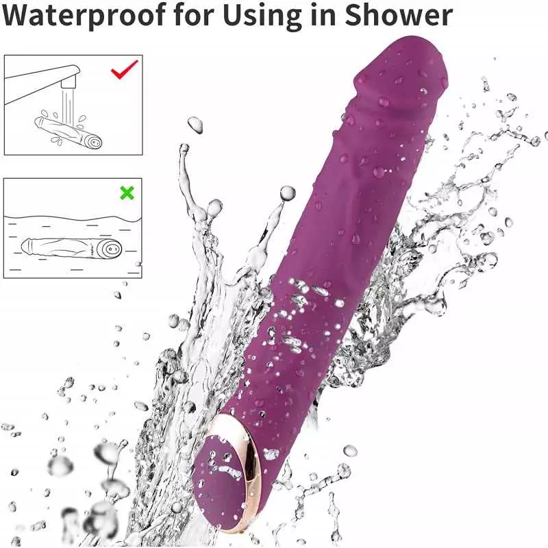 Eupher 8.5 Inch Rechargeable G Spot Dildo Vibrator,Realistic Dildo Vibrating Machine with 10 Vibrations,Quiet & Bendable Vaginal