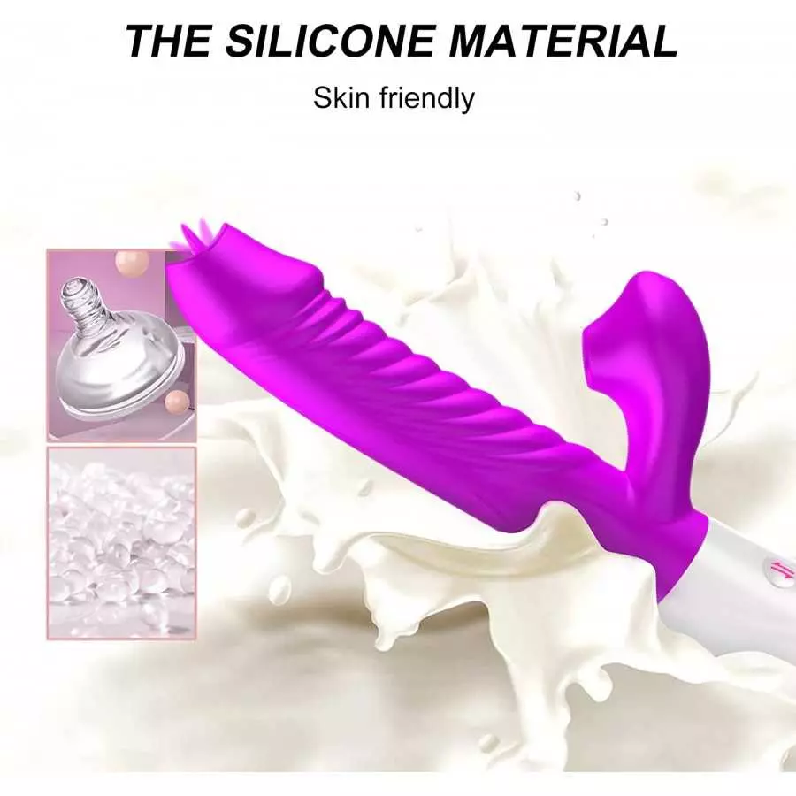 MzLaly Thrusting Dildo Rabbit Vibrator for Women, Vibrator Adult Sensory Toys G Spot Sex Toy with 3 Telescopic&10 Vibration Mode