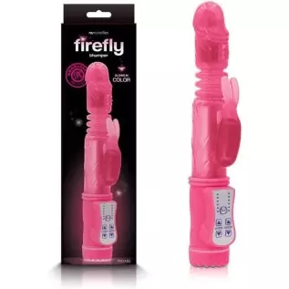 NS Novelties Firefly Thumper Glow in The Dark Thrusting & Rotating Rabbit Vibrator (Blue)