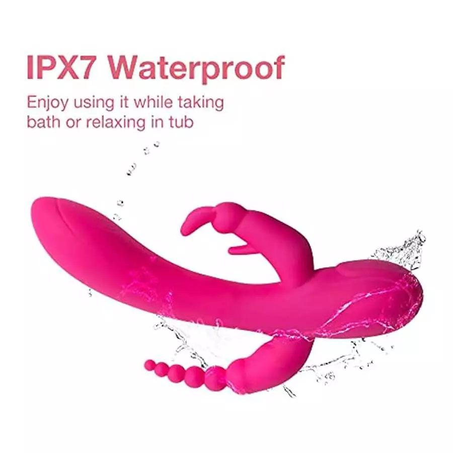 G-Spot Rabbit Anal Dildo Vibrator Adult Sex Toys with 7 Vibrating Modes for Women - Adorime Silicone Waterproof Rechargeable Cli