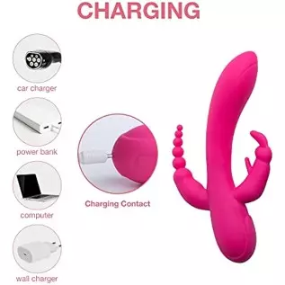 G-Spot Rabbit Anal Dildo Vibrator Adult Sex Toys with 7 Vibrating Modes for Women - Adorime Silicone Waterproof Rechargeable Cli