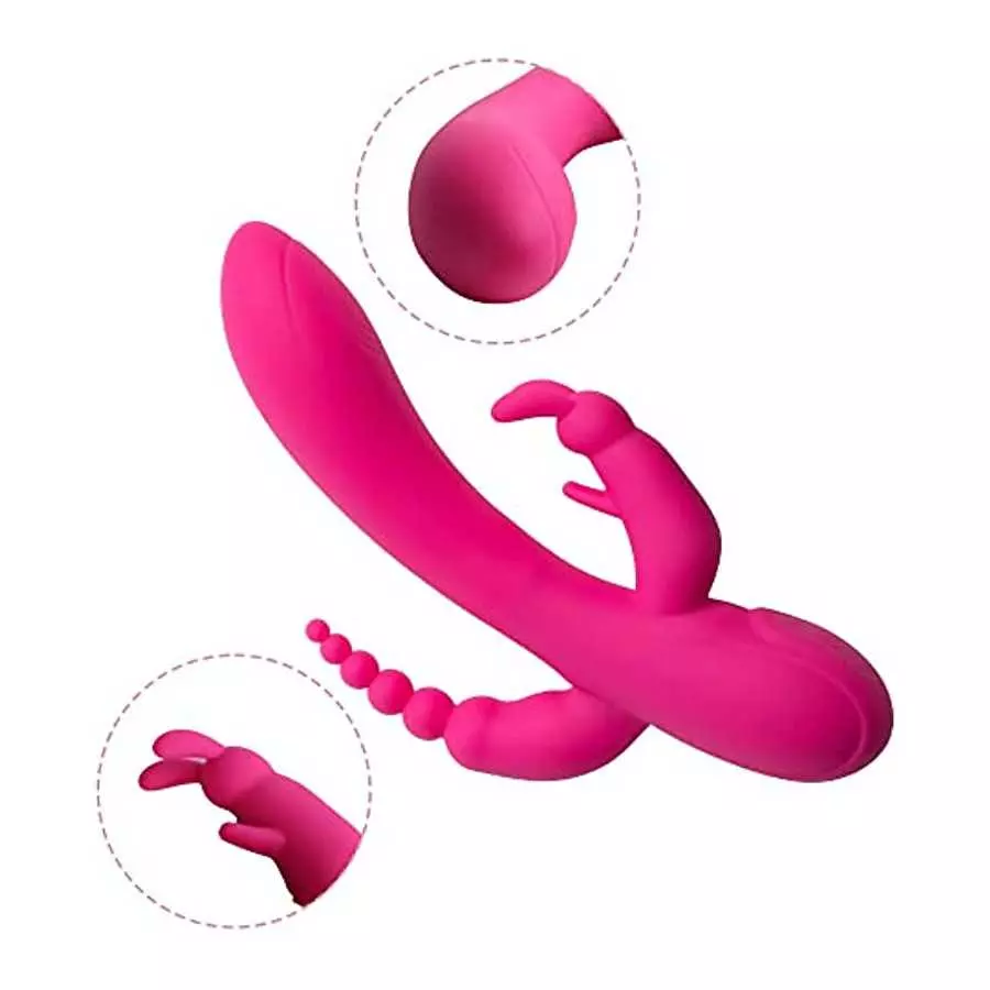 G-Spot Rabbit Anal Dildo Vibrator Adult Sex Toys with 7 Vibrating Modes for Women - Adorime Silicone Waterproof Rechargeable Cli