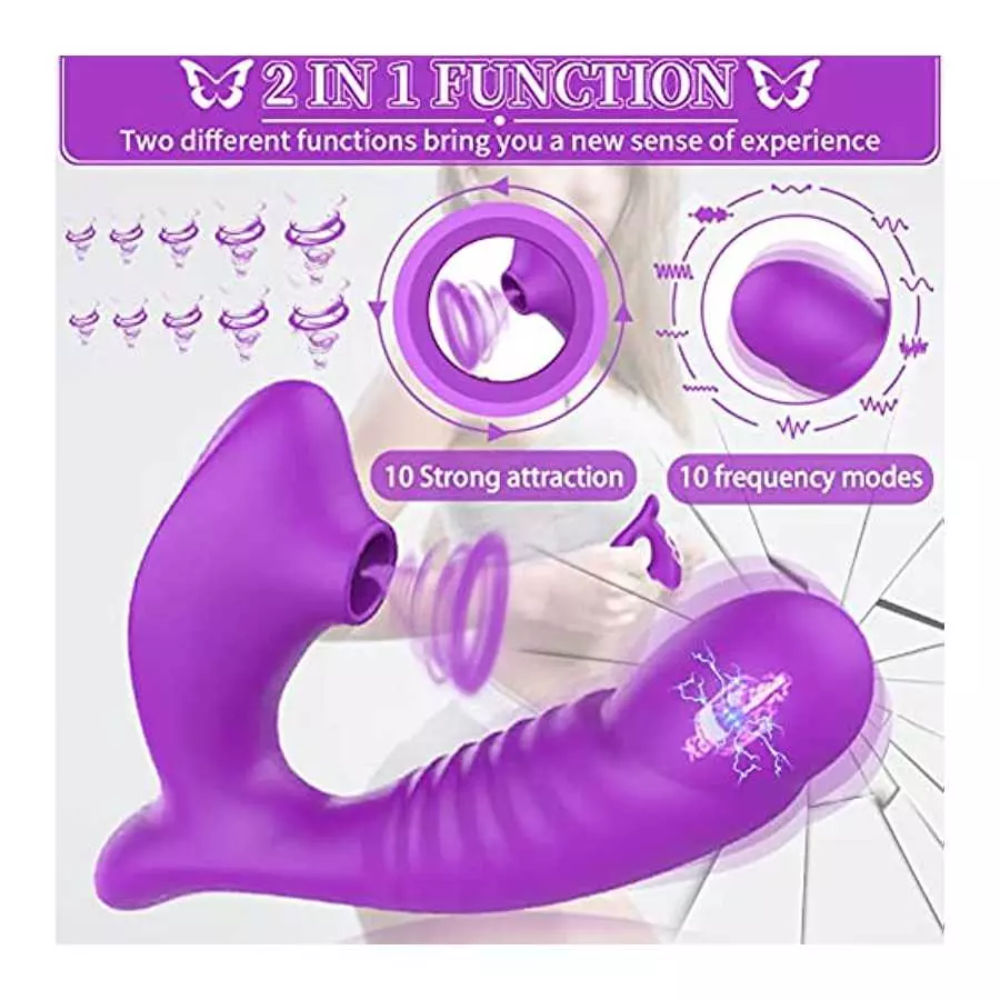 G-spot Dildo Vibrator Clitoris Licking Stimulator - Realistic Vibrating Dildos Clitoral Vaginal Adult Sex Toys with 10 Vibrating