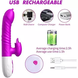 ISEYMI G Spot Rabbit Vibrator for Women Bunny Ears Clitoris G-spot Stimulation,Waterproof Dildo with 7 Powerful Vibrations Recha ISEYMI G Spot Rabbit Vibrator for Women Bunny Ears Clitoris G-spot Stimulation,Waterproof Dildo with 7 Powerful Vibrations Recha