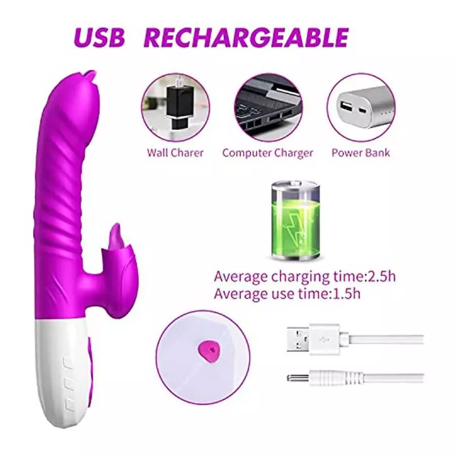 ISEYMI G Spot Rabbit Vibrator for Women Bunny Ears Clitoris G-spot Stimulation,Waterproof Dildo with 7 Powerful Vibrations Recha