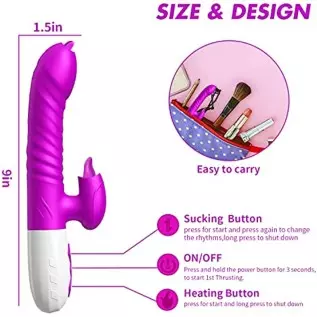ISEYMI G Spot Rabbit Vibrator for Women Bunny Ears Clitoris G-spot Stimulation,Waterproof Dildo with 7 Powerful Vibrations Recha ISEYMI G Spot Rabbit Vibrator for Women Bunny Ears Clitoris G-spot Stimulation,Waterproof Dildo with 7 Powerful Vibrations Recha