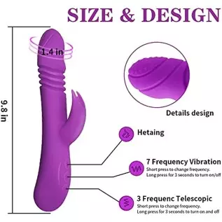 luoyipink G Spot Rabbit Vibrator for Women Bunny Ears Clitoris G-spot Stimulation,Waterproof Dildo with 7 Powerful Vibrations Re luoyipink G Spot Rabbit Vibrator for Women Bunny Ears Clitoris G-spot Stimulation,Waterproof Dildo with 7 Powerful Vibrations Re