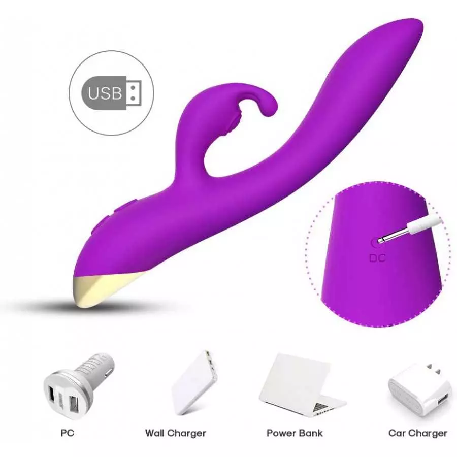 Bonnie Rabbit Vibrator with 360 Flexible Head - 9 Speed G Spot & Thrusting Vibrator with Bunny Ear - Premium Silicone Bunny Toy,