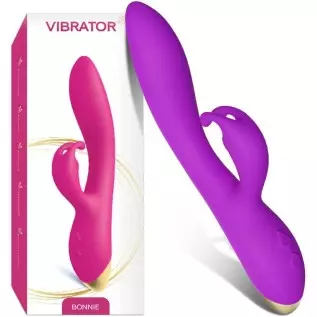 Bonnie Rabbit Vibrator with 360 Flexible Head - 9 Speed G Spot & Thrusting Vibrator with Bunny Ear - Premium Silicone Bunny Toy,