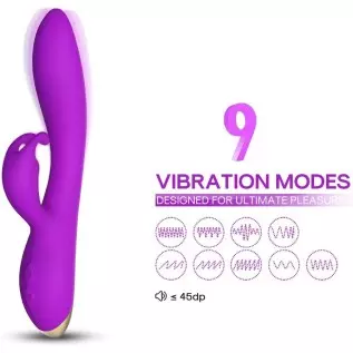 Bonnie Rabbit Vibrator with 360 Flexible Head - 9 Speed G Spot & Thrusting Vibrator with Bunny Ear - Premium Silicone Bunny Toy,