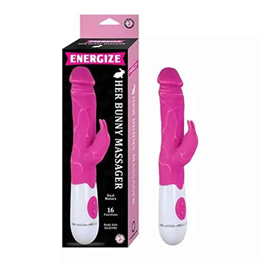 Energize Her Bunny Massager Vibe Dual Motors Clitoral Tickler Womens Massager Silicone Pink Energize Her Bunny Massager Vibe Dual Motors Clitoral Tickler Womens Massager Silicone Pink