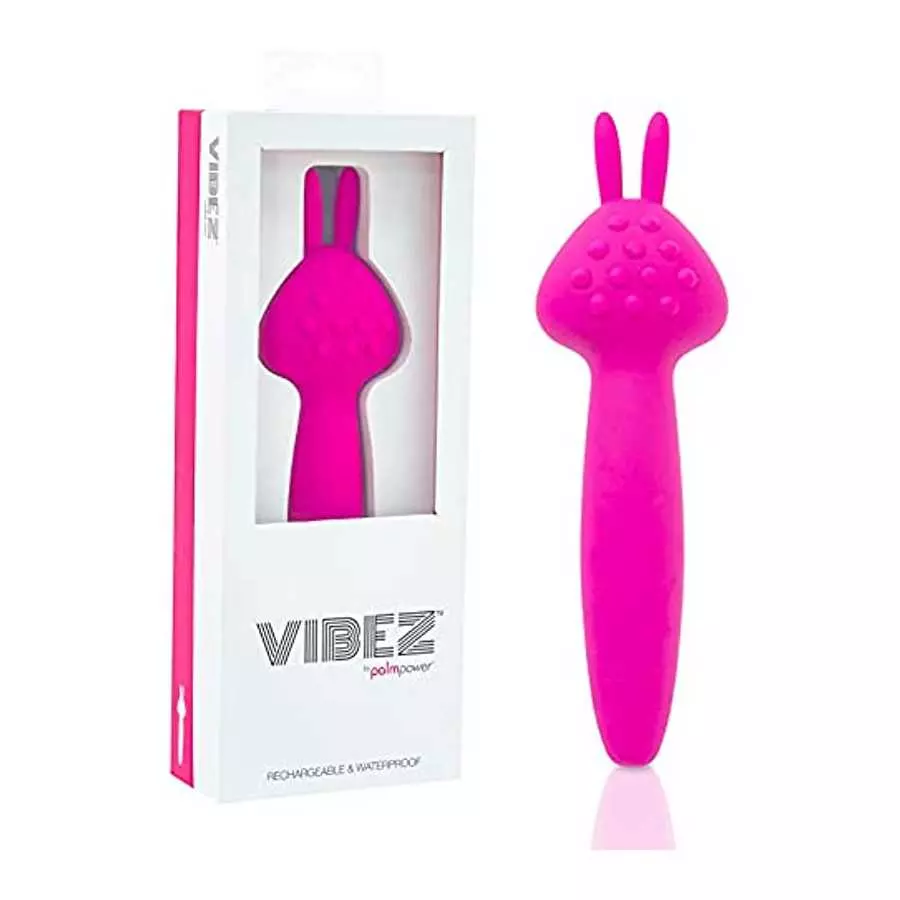 PalmPower Rabbit Massage Wand, Power Bullet Motor with Vibrating Silicone Tips, Easy One-Press Button, Waterproof, USB Rechargea PalmPower Rabbit Massage Wand, Power Bullet Motor with Vibrating Silicone Tips, Easy One-Press Button, Waterproof, USB Rechargea