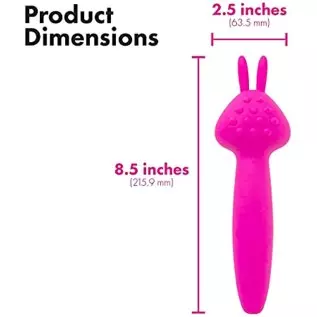 PalmPower Rabbit Massage Wand, Power Bullet Motor with Vibrating Silicone Tips, Easy One-Press Button, Waterproof, USB Rechargea