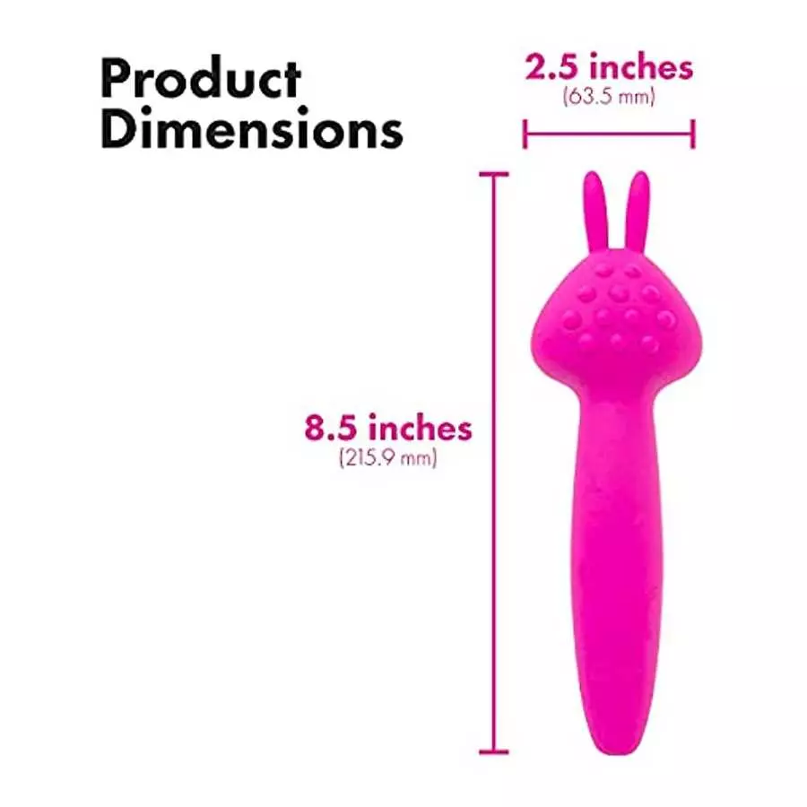 PalmPower Rabbit Massage Wand, Power Bullet Motor with Vibrating Silicone Tips, Easy One-Press Button, Waterproof, USB Rechargea