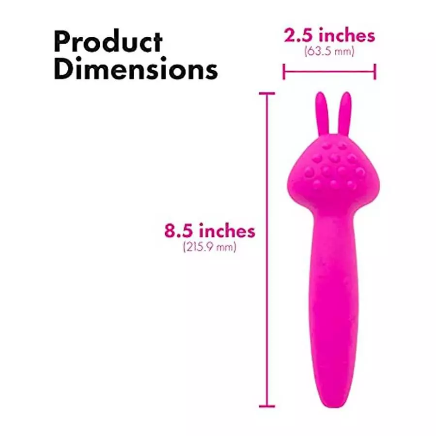 PalmPower Rabbit Massage Wand, Power Bullet Motor with Vibrating Silicone Tips, Easy One-Press Button, Waterproof, USB Rechargea
