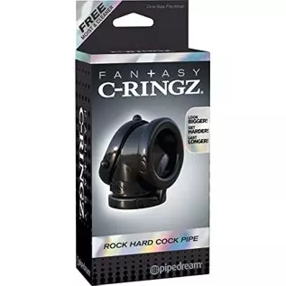 Pipedream Fantasy C-Ringz Rock Hard Cock Pipe Dildo, Black, 1 Pound Pipedream Fantasy C-Ringz Rock Hard Cock Pipe Dildo, Black, 1 Pound