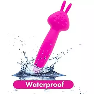 PalmPower Rabbit Massage Wand, Power Bullet Motor with Vibrating Silicone Tips, Easy One-Press Button, Waterproof, USB Rechargea