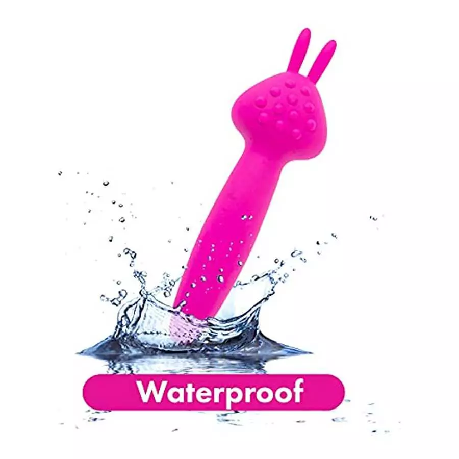 PalmPower Rabbit Massage Wand, Power Bullet Motor with Vibrating Silicone Tips, Easy One-Press Button, Waterproof, USB Rechargea