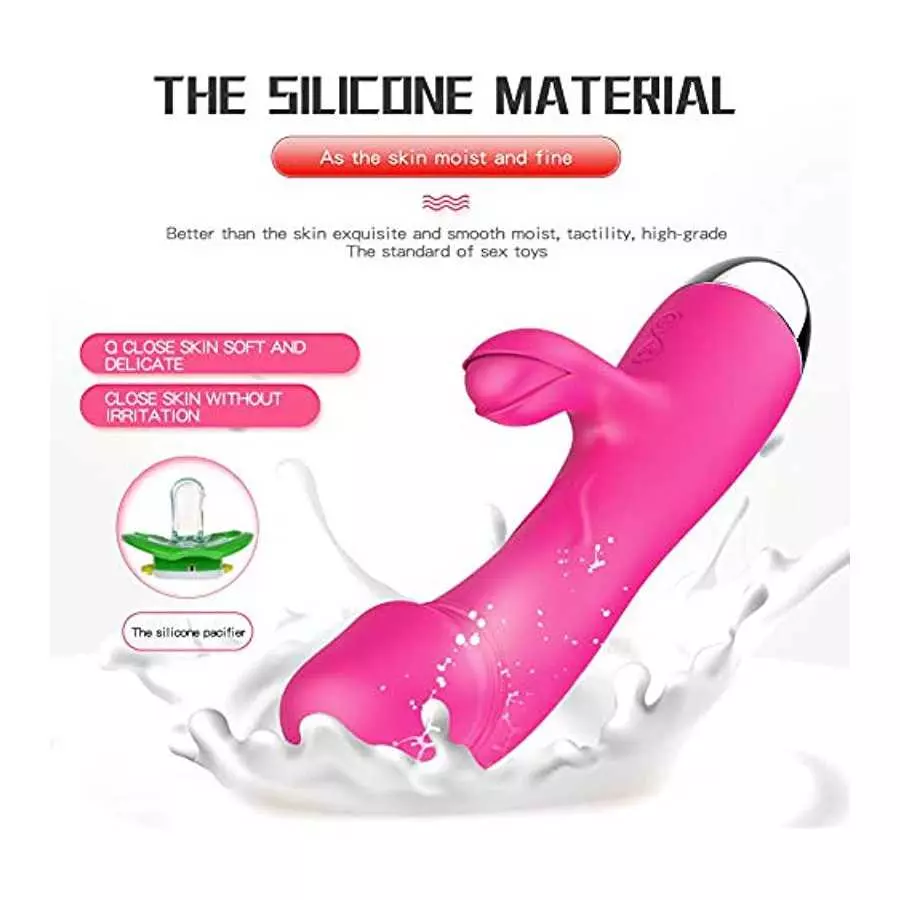 Rose Clitorial Stimulator G Spot Adult Sex Toy Swing Rabbit Vibrator Sexual Tongue Dual Motor Heating Function Ring Panties Rech