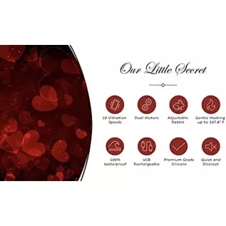 Our Little Secrets Revealed Luxurious Vibrator Rabbit - Heating with Dual Motors - 100% Waterproof - USB Rechargeable, Pink Our Little Secrets Revealed Luxurious Vibrator Rabbit - Heating with Dual Motors - 100% Waterproof - USB Rechargeable, Pink