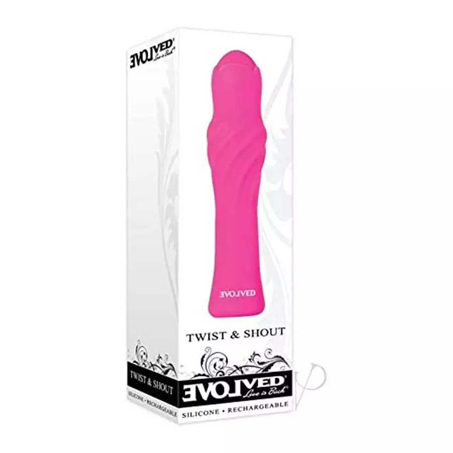 Evolved Love Is Back Twist & Shout Silicone Rechargeable Vibrator - Pink Evolved Love Is Back Twist & Shout Silicone Rechargeable Vibrator - Pink
