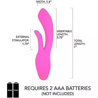 Pink B.O.B. Silicone Rabbit Vibrator Multi Function Vibrations for Clitoral and G-Spot Stimulation Adult Sex Toy