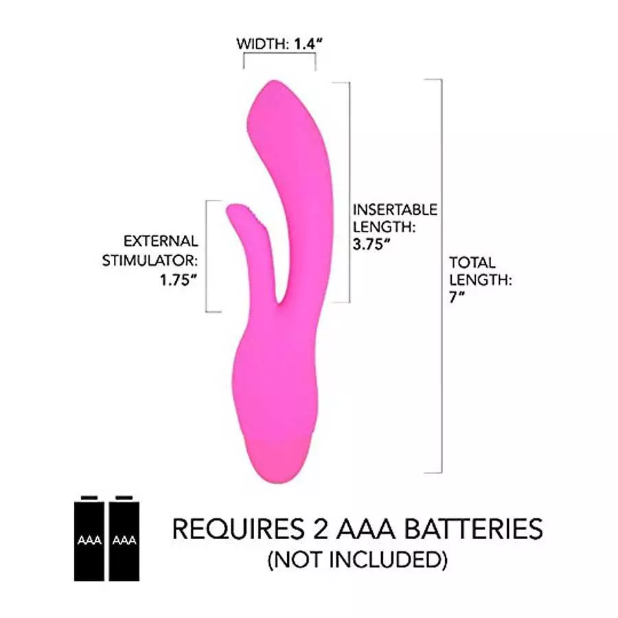Pink B.O.B. Silicone Rabbit Vibrator Multi Function Vibrations for Clitoral and G-Spot Stimulation Adult Sex Toy