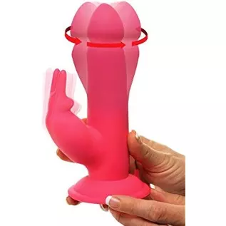 Frisky Head Spin Pink Dancing Silicone Rabbit Vibrator