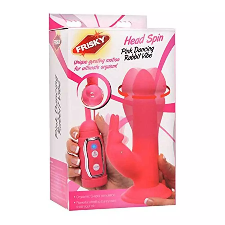 Frisky Head Spin Pink Dancing Silicone Rabbit Vibrator