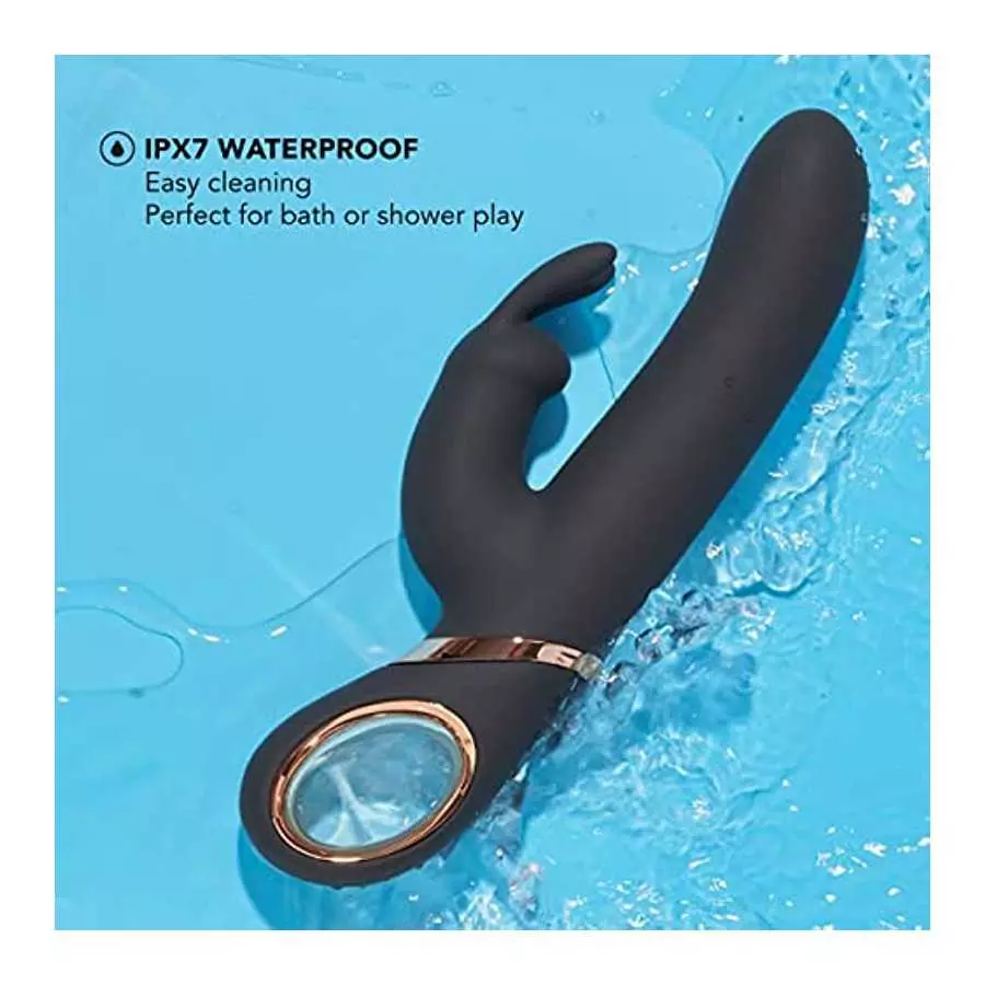 Blush Victoria - 6 Speed Reversible Gyrating Rabbit Vibe - Soft Flexible 13 Function Clit Stimulator - USB Rechargeable - IPX7 W