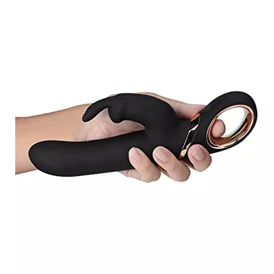 Blush Victoria - 6 Speed Reversible Gyrating Rabbit Vibe - Soft Flexible 13 Function Clit Stimulator - USB Rechargeable - IPX7 W