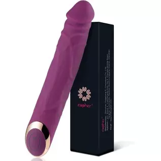 Eupher 8.5 Inch Rechargeable G Spot Dildo Vibrator,Realistic Dildo Vibrating Machine with 10 Vibrations,Quiet & Bendable Vaginal